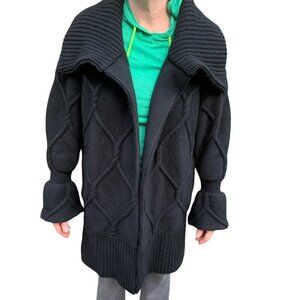 VINTAGE Cashmere Wool Quilted Burberry Jacket XL Black